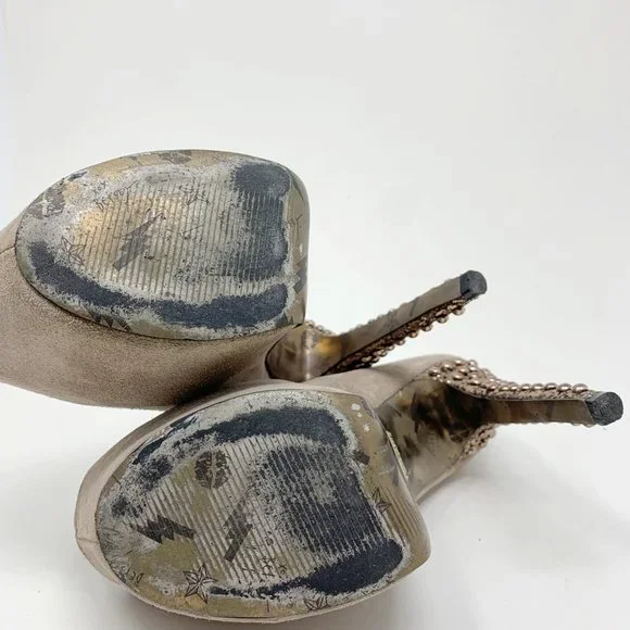 Betsey Johnson Belll Taupe Suede Mary Janes - Picture 3 of 10